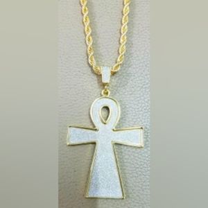 Silver Ankh Stardust Necklace NWOT
